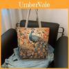 Ethnic Style Canvas Tote Bag With Doublesided Embroidered Silk Thread Floral For Daily Use