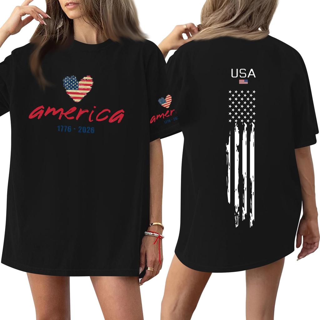 Women's Casual Fashion Round Neck Casual Print Short Sleeve T-Shirt Top