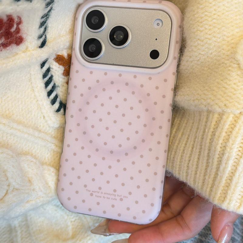 

Korean Polka Dot iPhone 16 Rabbit Magnetic Stand Case for Apple 17/15 iPhone 17 Pro