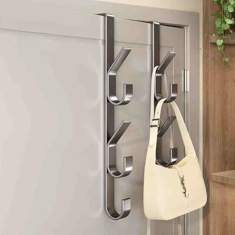 Ultra-Sleek Door Hook: Heavy-Duty Metal Rack for Hats, Bags & Coats