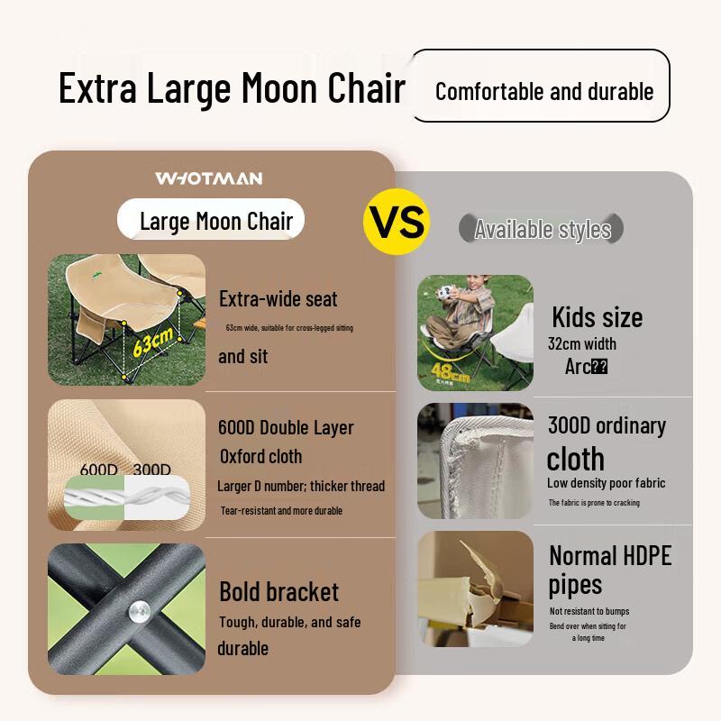 Jinlongtai Outdoor Folding Camping Table & Moon Chair Set