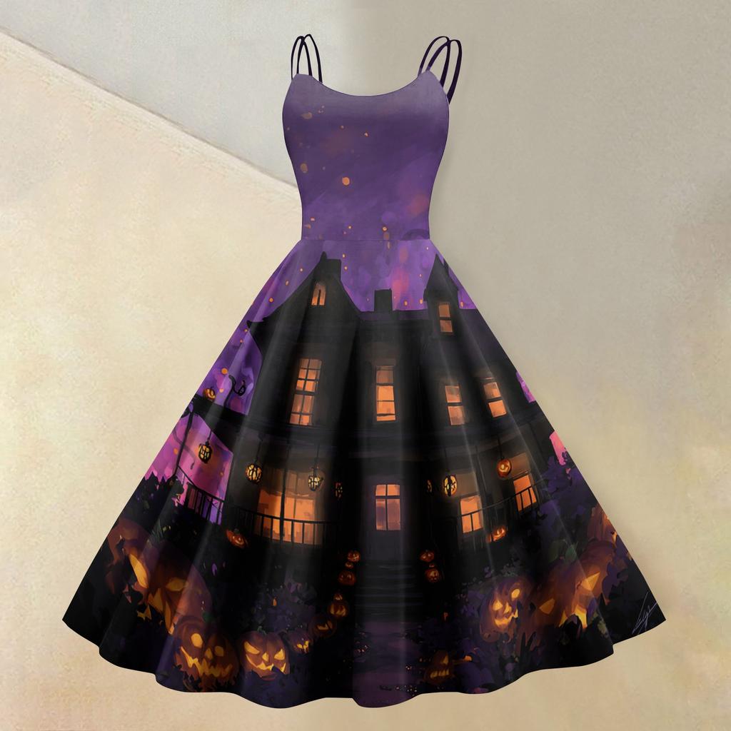 Women's Casual Sleeveless Off Shoulder Dress with Print for Party and Festive Wear
