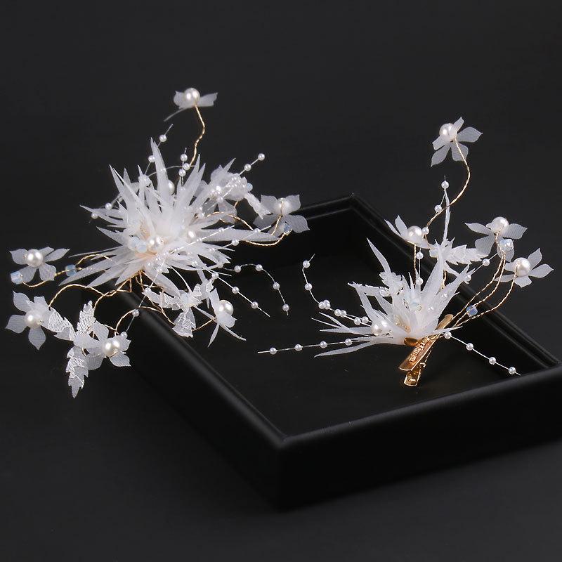 Bridal Handmade Star Hair Accessories - White Wedding Hair Clips & Flowers