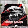 1PC Custom Name Eagle Power Artwork Outdooor Flannel Blankets Patterns Throw Blanket All-Season Soft Gift for Couch, Bed, Camping Gifts