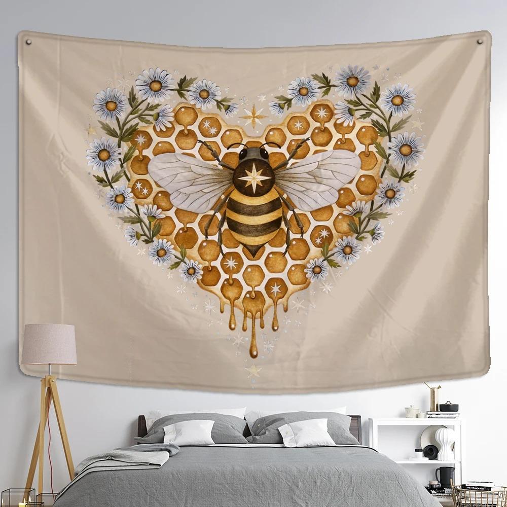 Butterfly Bee and Flowers Tapestry Office Living Room Decoration Home Wall Tapestry