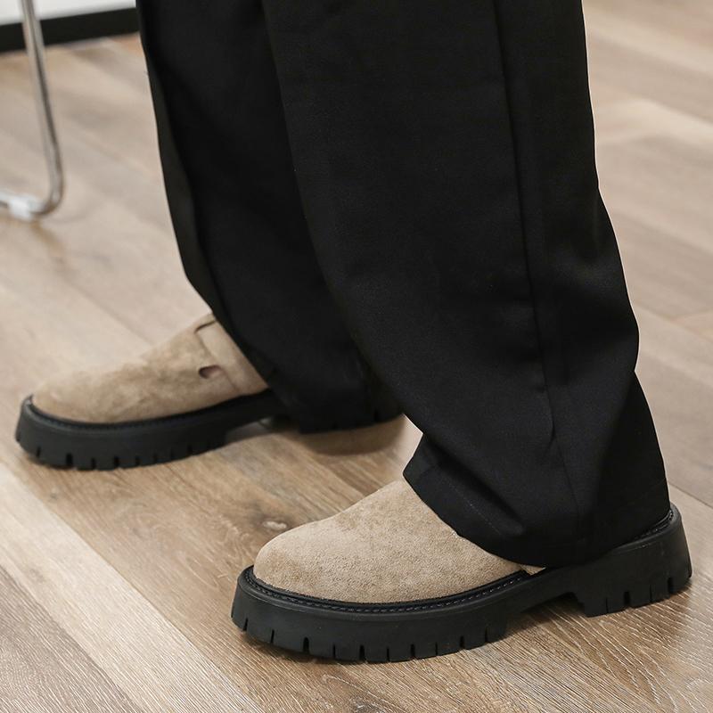 Fashion New Fashion Texture Simple Buckle Slippers Comfortable Men's Lazy Shoes Lightweight Non-slip Men Round Head Leisure Loafer Shoes