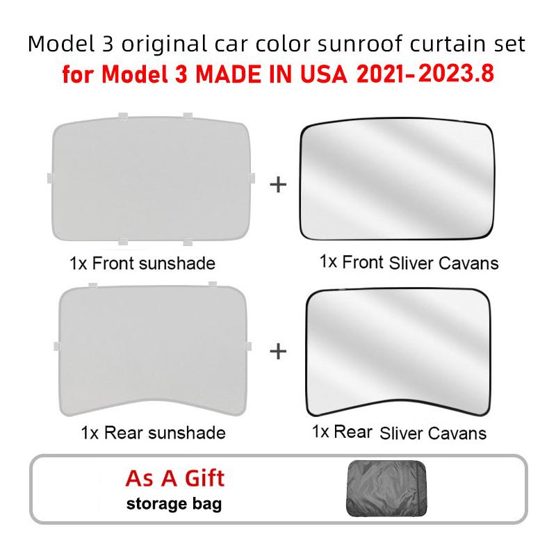 Sunshade For Tesla Model 3+ Highland 2025 Glass Sun Roof Shade Skylight Blind Shading Model3 2025 Front Rear Sunroof Accessories