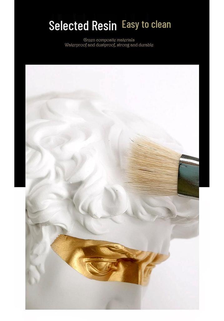 15cm Black Gold David Head Resin Plaster Art Sketch Model Ornament
