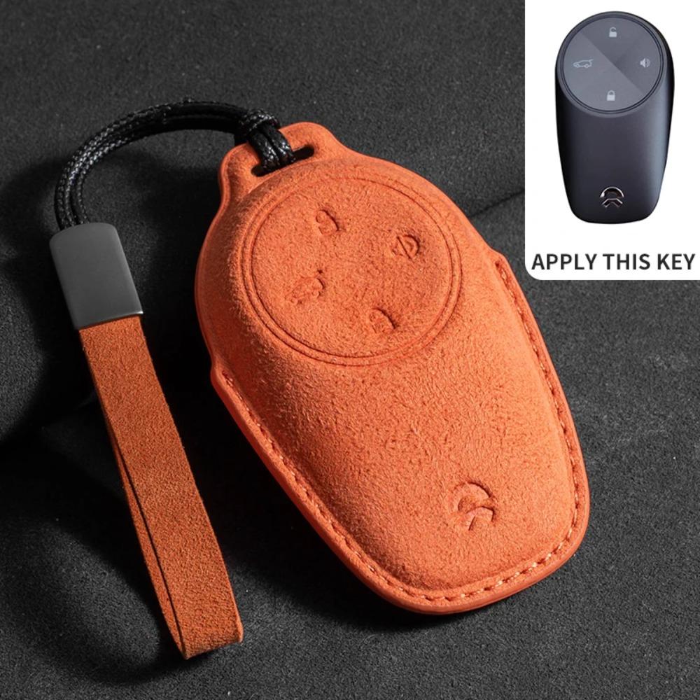 Leather Car Remote Key Case Cover for Nio ET7 ET5 2022 2023 2024 for Weilai NIO ES6 ES8 EC6 ET7 Auto Key Fob Shell Keychain