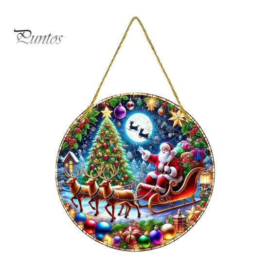 Christmas Party Hanging Supplies Tree Ornaments, Acrylic Festive Pendants with Lanyard for Seasonal Home Ornaments Holiday Decoration, Indoor