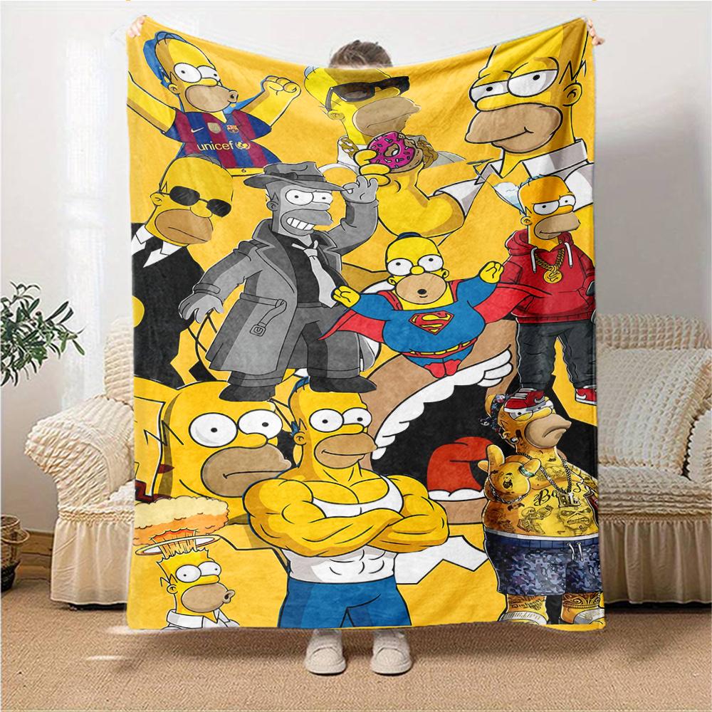 1Pc Simpsons Character Mashup Blanket Soft Throw Blanket For Home Bedroom Bed Sofa Travel Office Solid Christmas Blanket