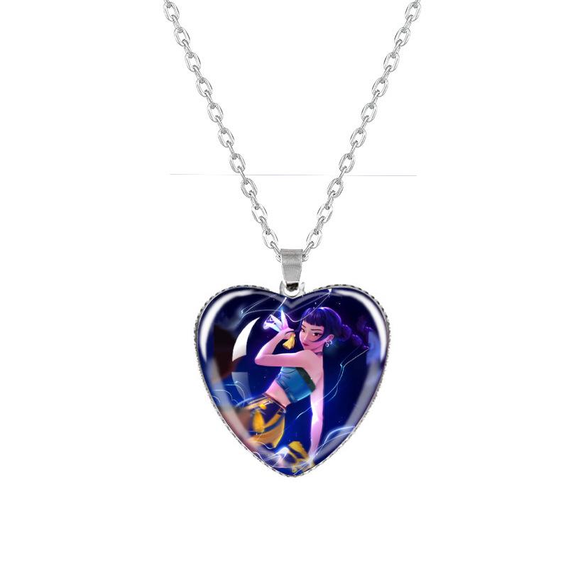 Kpop Demon Hunters Peach Heart Necklace: Anime-Inspired Jewelry for Fans
