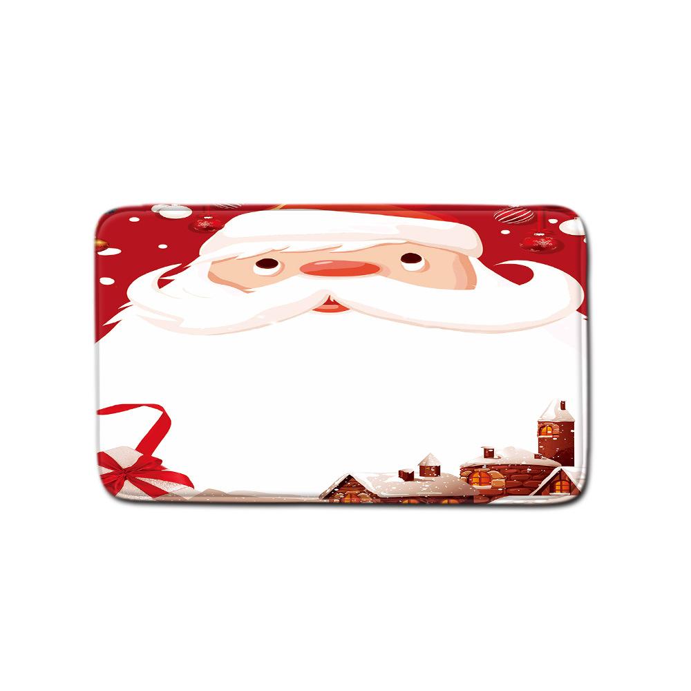 Christmas Shower Curtain Floor Mat Combination Four-Piece Set Bathroom Toilet Carpet Shower Room Mat Foot Mat