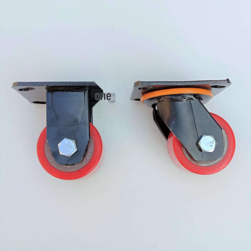 3" Iron Core PU Heavy Duty Steel Swivel Caster with 5.75" Thick Plate and Low Center of Gravity.