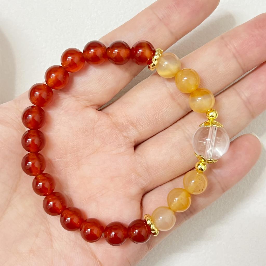 8mm Agate Beaded Bracelet for Women Natural Stone Bracelets Semi-Precious Gemstones Bangle DIY Jewelry Gifts