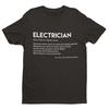 Funny T Shirt ELECTRICIAN Dictionary Definition Novelty Worker Gift Joke Spark
