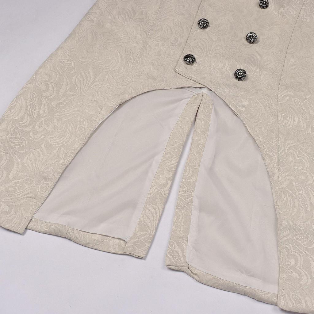 Vesta retro cu șliț dublu și brocart pentru bărbați - Vestă Victorian Gothic pentru Costum de Scenă Medieval