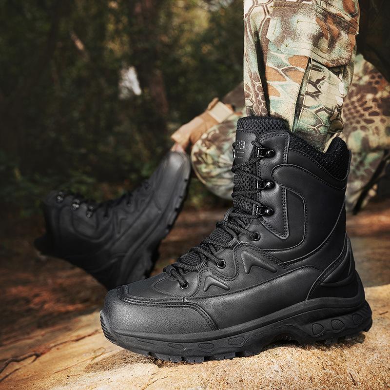 New Large Size Combat Boots High Top Wear-resistant Bottom Off-road Training Tactical Boots Outdoor Sports Hiking Shoes Hiking Boots