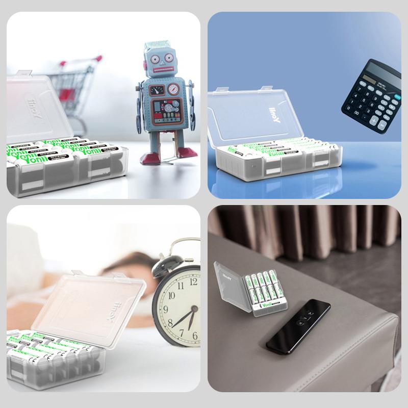 The Battery Storage Box Can Detect The Remaining Power; It Has A Large Capacity And Is Suitable For Storing Aa And Aaa Batteries