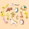18K Gold Plated Animal Pendants: Giraffe, Duck, Elephant Jewelry for DIY Bracelets & Necklaces