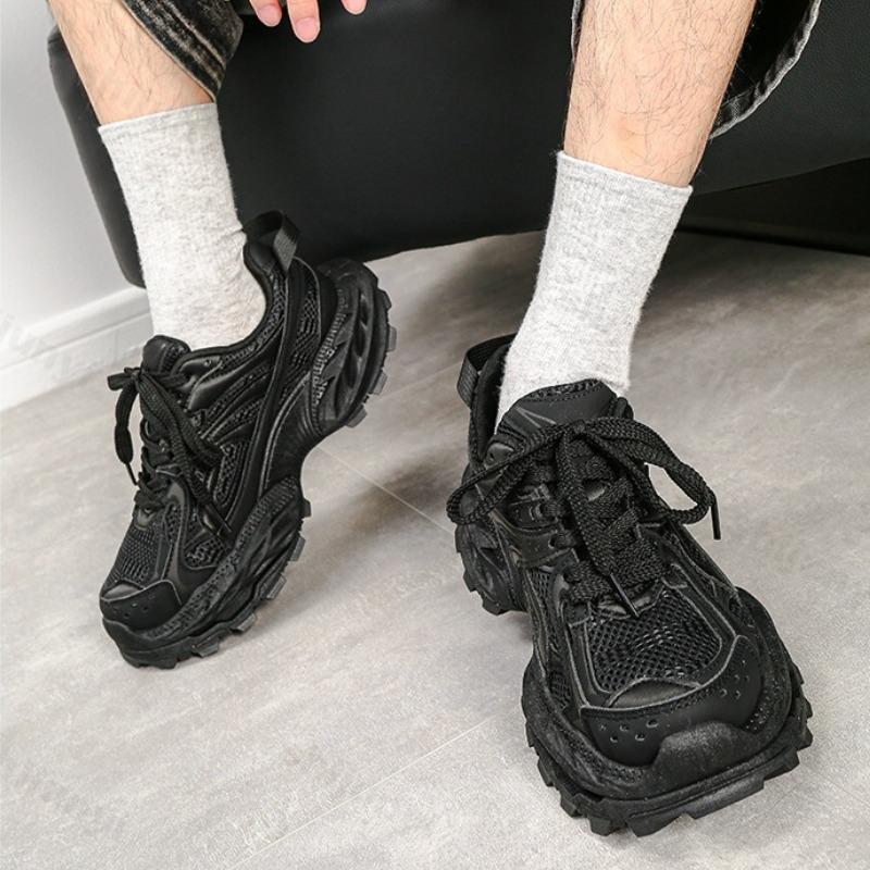 Fashion Men Running Shoes 2025 Spring Autumn New Height Increase Platform Sneakers Fashion Non Slip Hard-Wearing Casual Vulcanized Shoes