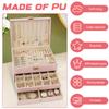 3 Layer Jewelry Box PU Leather Jewelry Display Stand with 2 Drawer Large Capacity Jewelry Storage Box for Necklace Bracelet Ring