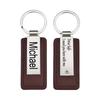 Personalized Engraved Leather Keychain Custom Name And Message Keychain
