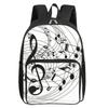 Muzieknoot Print Vierkante Voorvak Rugzak Rits Grote Capaciteit voor Jongens/Meisjes Beste Cadeau 2D Cartoon Kinderen Schooltas