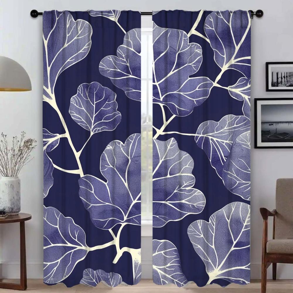 

Шторы Leaf Home Interior для камеры, затемняющие шторы для комнаты, 2-панельные перегородки, украшения для Хэллоуина, гостиная, кухня W60xH90cmx2pcs-CL