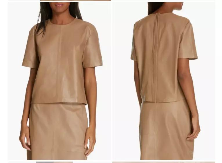 Top Ručně šitý Formální Pravá Béžová Párty Jehněčí kůže Ležérní Stylový Dámský