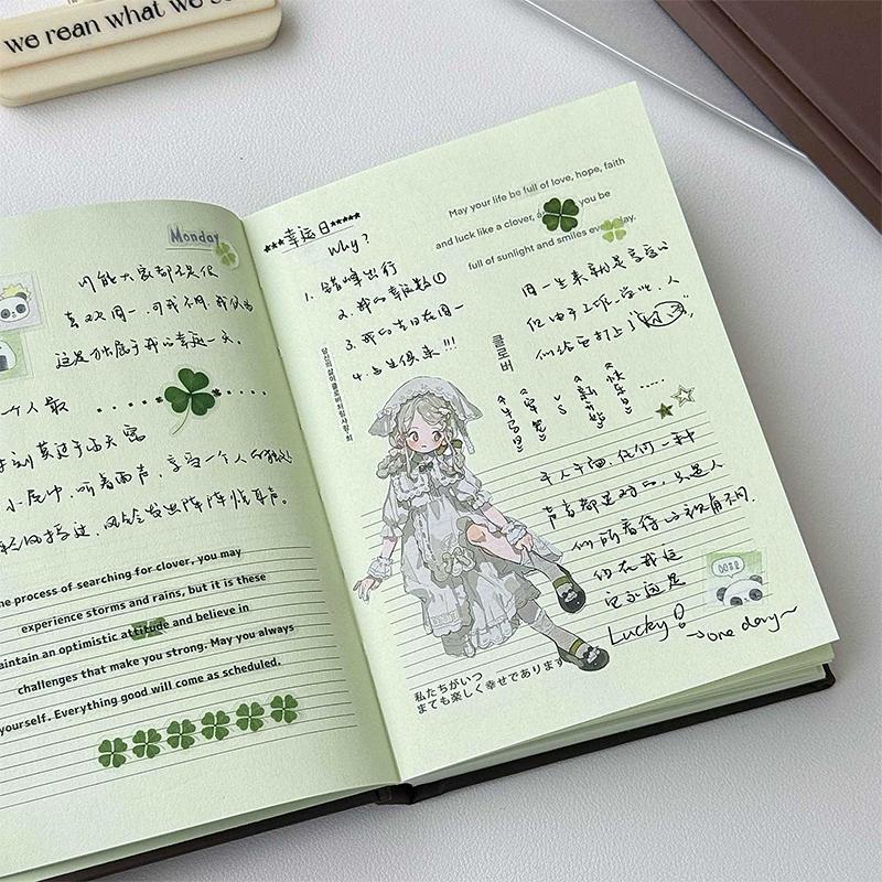 Mint Chocolate Green Inner Page A6 Notebook Girls Diary Thickened Notebook Journal Cute Kawaii Stationery