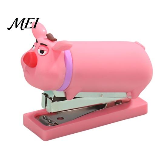 Soft PVC Shell Stapler for Kids Study Mini Cartoon Stapler, Cute Pig Shape, Portable Lightweight School Supplies Binding Tool, Handheld And