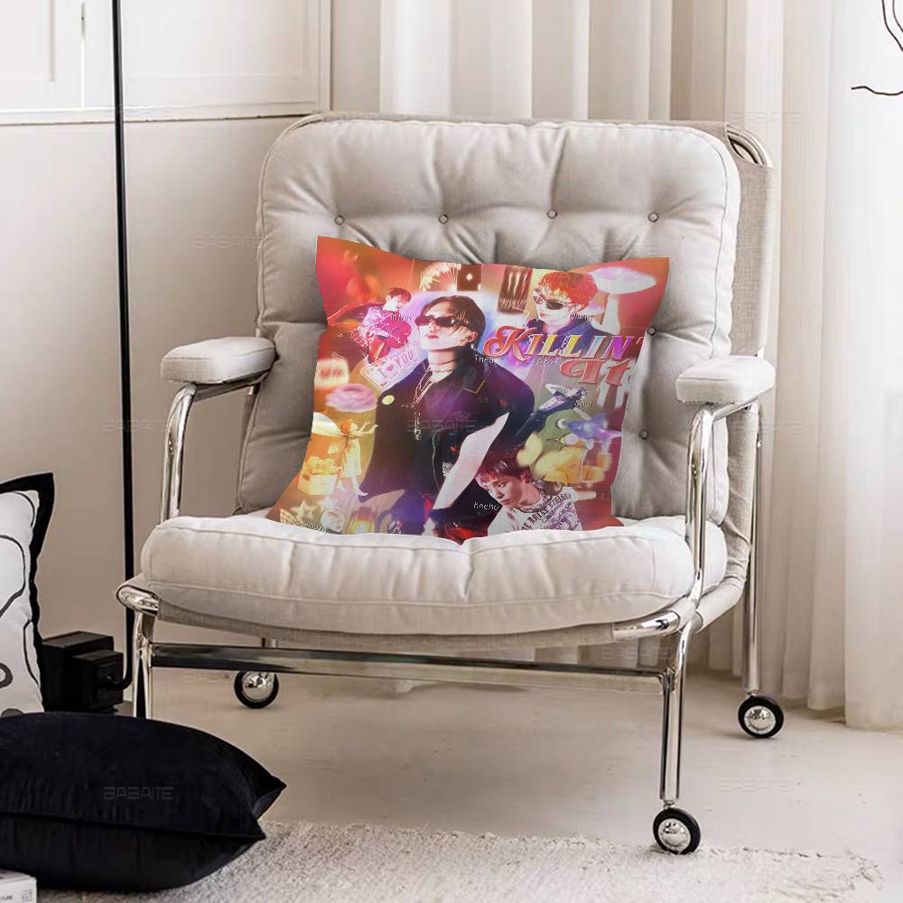 Anpassad P1Harmony KPOP 45*45cm Kuddfodral Kuddfodral Dekoration Kuddfodral Hem Kuddfodral för Soffkudde