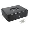Cash Box Metal Money Box with 5 Coin Trays Cantilever Design & 4 Bill Slot with Spring Clips To Organize and 2 Keys