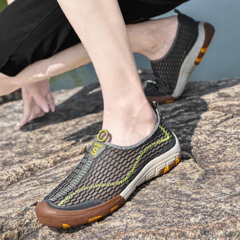 Men's Breathable Mesh Loafers Casual Slip-On Walking Shoes Lightweight Summer Driving Shoes for Men Sneakers Size 38-46