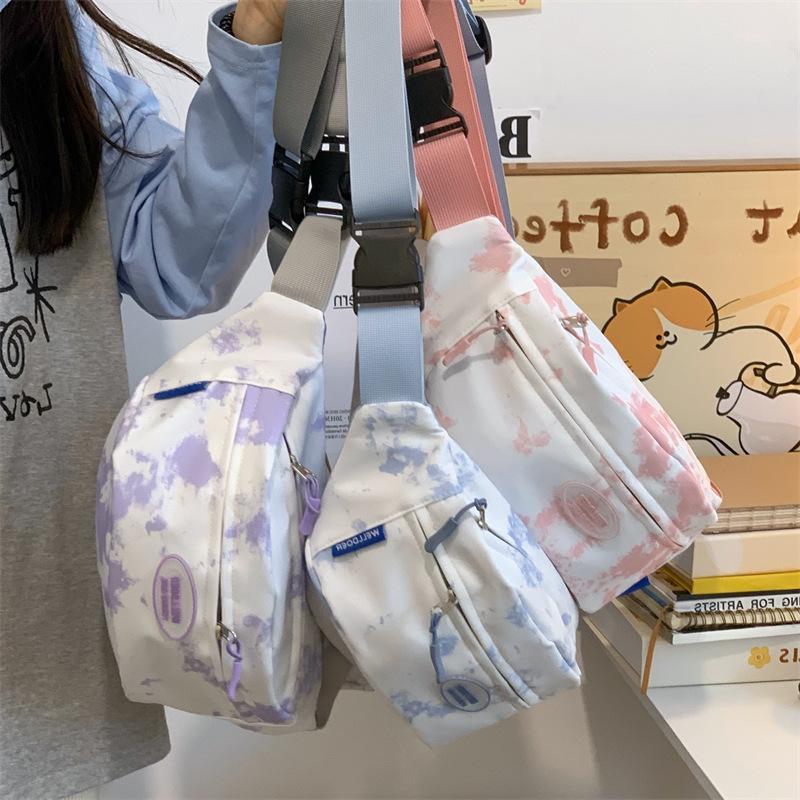 Women's Tie-Dye One-Shoulder Bag: Trendy, Versatile, Summer Waist & Cycling Bag