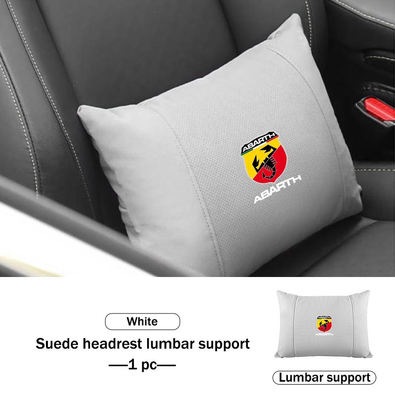 Car Suede Seat Headrest Neck Pillow Soft Cushion Lumbar Support For Abarth Freemont Strada 500x Grande Punto Ducato Stilo Palio