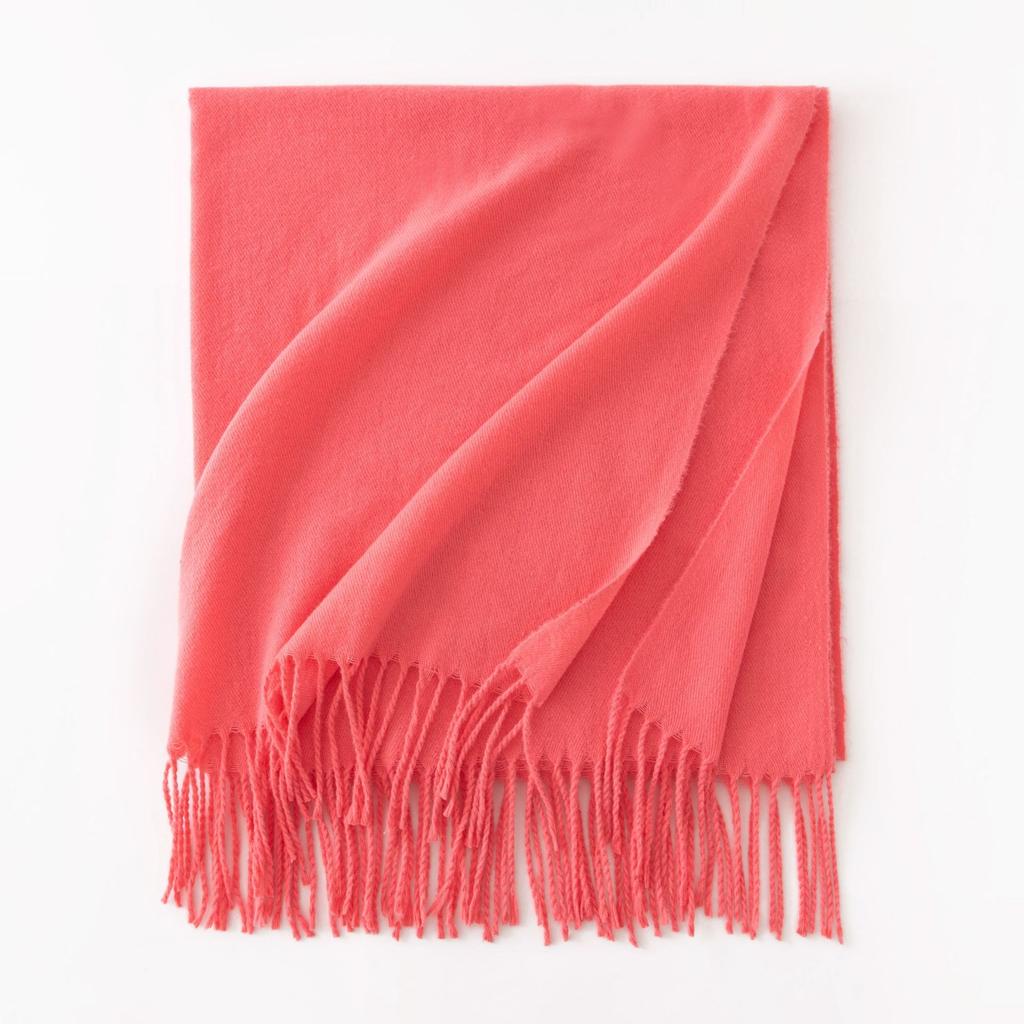 Cashmere Feel Solid Color Women's Imitation Cashmere Scarf Spring Atmosphere Korean Style Versatile Mid Length Shawl Scarf