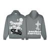 Unisex Broken Planet Print Velvet Hoodie - Trendy & Casual