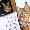 Large XXL Forest Cat Wooden Puzzle | Puzzle Gift For Adults
