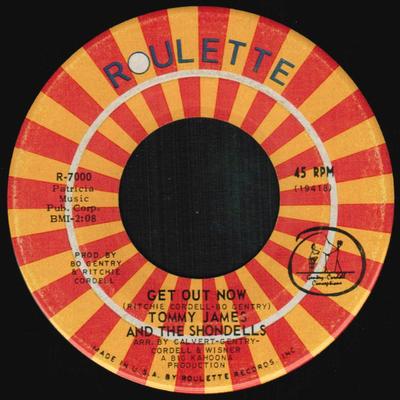 7inch Record TOMMY JAMES & THE SHONDELLS - Get Out Now R7000 Roulette 1968 US Rock Used
