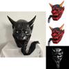 Halloween Djävul Samurai Hannya Skräck Latex Heltäckande Mask För Cosplay