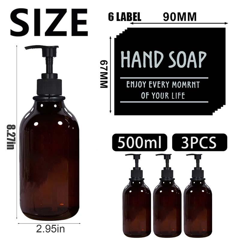 

3шт Дозатор для мыла с 6 этикетками Резьбовой насос Бутылка с гелем для душа Эфирное масло Пустая бутылка Бутылки для лосьона Косметика Под макияж Бутылки с распылителем