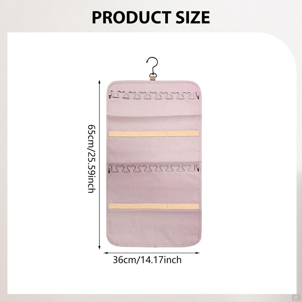 Double Sided Hanging Jewelry Organizer Roll for Earrings Rings Wall Door