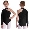 Kids Girls Ballet Jersey Dance Leotards Gymnastics Acrobatics Figure Skating Performance Costume Ruched Mesh Overlay Bodysuit
