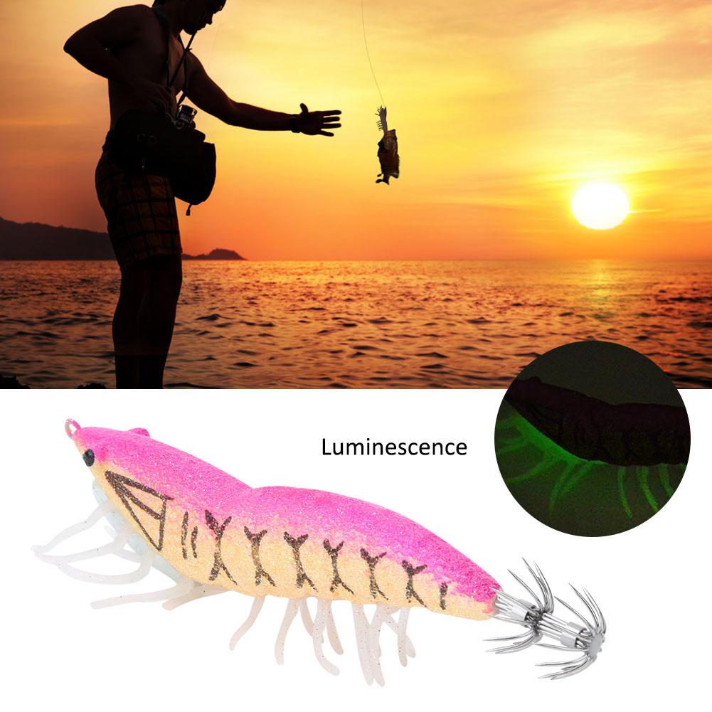 3g ABS Luminous Squid Hook Artificial Simulation Shrimp Fishing Lures Baits Fish Tackle Accessories005#