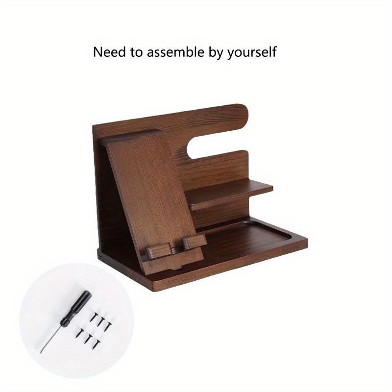 27819661 см 1 шт деревянная подставка для телефона ключей часов очков и кошелька многофункциональная подставка для хранения подарок на день рождения мужчине чёрный 1980₽