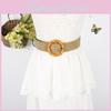 Waist Rope Weave Bamboo Kno Woven Round Buckle Women Waist Gift Belt