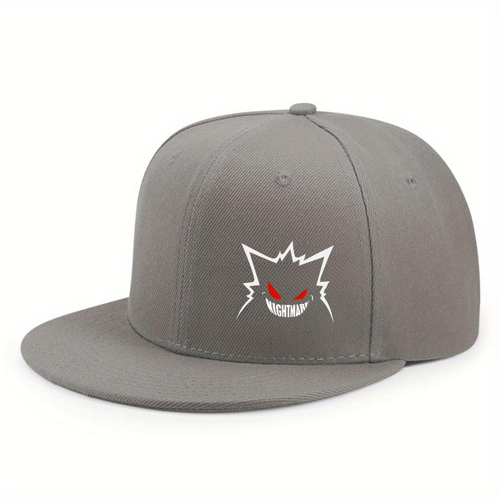With Printed Pattern Flat Brim Baseball Cap For Men And Women, Outdoor Use Sportss Event Casual Cap, Hip-Hop Street Style Latest Cute Expression
