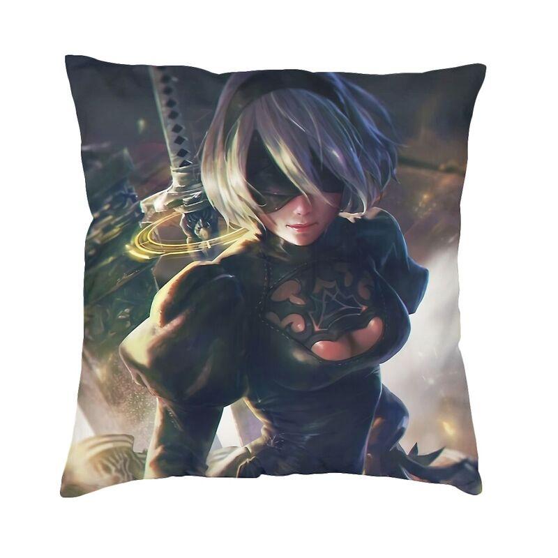 Fashion Anime Cartoon Game Nier Automata Square Throw Pillow Cover Decoration Printing Sexy Girl Yorha Cushion Cover For Car